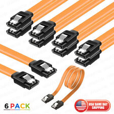 6pack SATA Cable III 6Gbps Straight HDD SDD Data Cable with Locking Latch 15 in picture