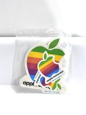 4 Vintage Original 1980s Apple Macintosh Computer Logo Rainbow Decal Stickers picture