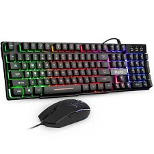 Rk101 Computer Keyboard Mouse Combo Wired, Rgb Backlit Usb Keyboard For Pc Mac picture