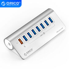 ORICO 7-Ports 5Gbps Powered Aluminum USB 3.0 HUB with 18W Fast Charging Port HUB picture