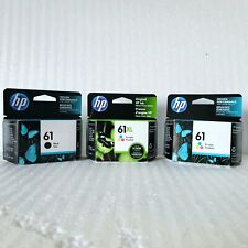 LOT of 3x GENUINE HP Ink Cartridges 61 + 61XL Color + 61 Black - Exp. 2022 picture