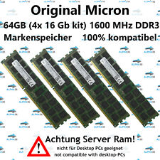 64 GB 4x 16 GB Rdimm ECC DDR3-1600 Lenovo IBM System x3300 x3500 M4 Server RAM picture
