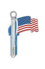 Lucky Line American Flag Design Decorative House Key, SC1  B101S Pack of 3 picture
