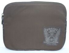 Vintage Fossil Brand 1954-1955 Brown Laptop Sleeve Zipper Case Leather Polyester picture