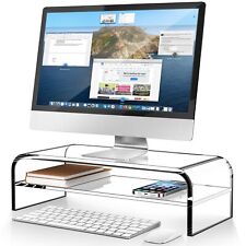 2-Tier Acrylic Monitor Stand, Computer Riser for Home Office, Clear Monitor R... picture