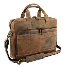Buffalo Leather Laptop Messenger Satchel Briefcase Office College Bag for men picture