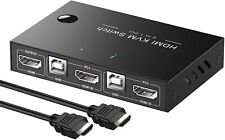 KVM Switch HDMI 2 Port Box, USB Selector for 2 Computers Share Keyboard Mouse picture