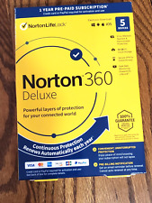 Original Sealed Norton 360 Deluxe for 5 Devices PC/MAC/Mobile picture