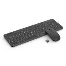 Wireless Keyboard and Mouse Combo 2.4GHz Slim Full Size Quiet for PC Windows US picture