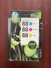 HP 88  Original Ink Cartridge, Cyan/Magenta/Yellow 3-pack, Exp 2014 picture