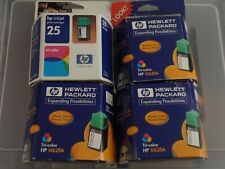 4 HP 25 Tri-Color (51625A) Ink Sealed Cartridges - OEM Genuine New Expired picture
