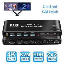 2X2 USB 3.0 HDMI KVM Switch 4K 60Hz Dual Monitor Extended Display KVM Switcher picture