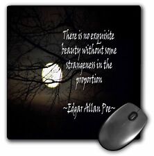 3dRose Edgar Allan Poe No Exquisite is a photo of the moon with a quote MousePad picture