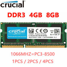 Crucial DDR3 4GB 8GB 1066MHZ PC3-8500 Laptop SODIMM Memory RAM 1.5V 204 Pins picture