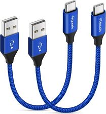 6 inch / 0.5ft USB C Cable Short, [2-Pack] etguuds Fast Charging 0.5ft, Blue  picture