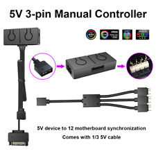 5V ARGB To 12V RGB Converter with 3-Way Splitter Sync with Motherboard Portable picture