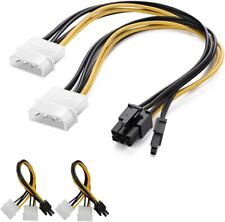 5 Pack of Molex Dual 4 Pin to 8 Pin PCIe Female Adapter Y Dual Cable Splitter picture