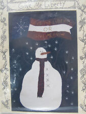 Primitive Folk Art Give me Liberty Snowman Patriotic Sewing Pattern picture