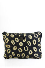 Marc By Marc Jacobs Womens Lip Print Zip Around Lap Top Bag Black Beige picture