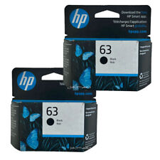 2 Black HP #63 2pack Black Ink Cartridges New Genuine OEM picture