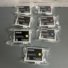 Set Of 7 Sealed Genuine Epson 60 Ink TO60120 T0601 TO602 TO603 TO604 TO60 No Box picture