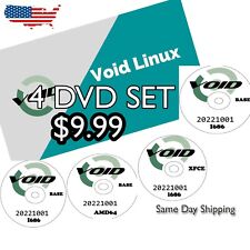 VOID LINUX 64-Bit and 32-Bit BASE AND XFCE 4 DVD Set Same Day Shipping USA picture