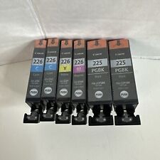 Genuine Canon 225 Black PGBK & 226 Color Ink Cartridge Lot Set of 6 OEM No Box picture