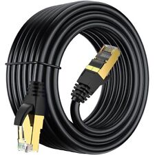 Black Heavy Duty Long Ethernet Cable 30ft Cat 8 LAN Network Patch Cord Durable picture