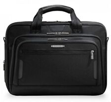 Briggs & Riley @Work Three Gusset Medium Expandable Briefcase Travel Bag Black picture