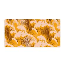 Decorative Pad Mat For Desk PC Laptop Keyboard Yellow Japanese Waves 100x50 picture