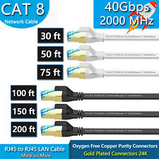 30FT - 200FT Heavy Duty Cat8 Ethernet Cable Super Speed 40Gbps/2000Mhz RJ45 cord picture