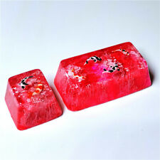 Artisan Handmade Resin Koi Fish Lake Key caps Set 1U+2U for MX Cherry Backspace picture