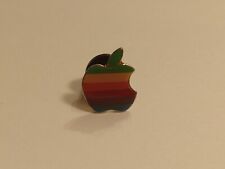 Apple Macintosh 1980s Rainbow Logo Registered Vintage Enamel Lapel Pin Brooch picture