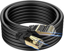 Outdoor Cat 8 Networking Cord Patch Cable, 40Gbps Black (6/10/15/50/66ft) Lot picture