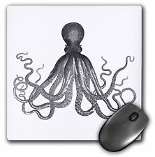 3dRose Vintage octopus - Black and white Lord Bodner kraken - Cthulu - nautical picture