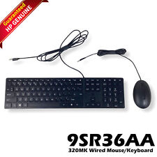 Genuine HP 320MK Wired USB Keyboard & Mouse Combo US 9SR36UT#ABA 9SR36AA#ABA picture