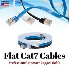 Flat Cat7 Shielded Ethernet RJ45 Patch Cable Cord U/FTP LAN Xbox PC PS4 Lot picture