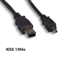 Kentek 3 ft IEEE-1394A Firewire 400 6-Pin Male to 4-Pin Male Cord Data DV Black picture