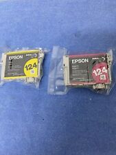 A PAIR OF EPSON GENUINE 124 INK CARTRIDGES ONE YELLOW & ONE MAGENTA picture