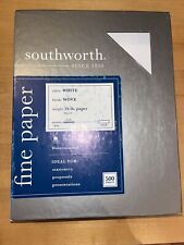 500 Sheet Box Southworth Fine Business Paper 25% Cotton White Wove 24lb *READ* picture