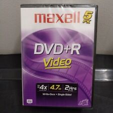 Maxell 5 Pack DVD+R Video Blank Discs 4.7 GB 120 Min 8X - New picture