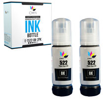 2PK Black T522 Ink Bottle Refill Compatible for Epson 522 Fits EcoTank ET-2720 picture
