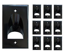 1-Gang Recessed Wall Plate Low Voltage Cable Pass Through-Black Lot of 10 NEW picture