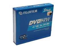 Dvd-rw Fujifilm Discs Disks Dvds 120 Min 4.7gb Jewel Cases Brand New Pack Of 5 picture