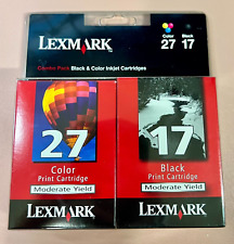 Genuine Lexmark 17 & 27 Black and Color Ink Cartridges Combo Pack SEALED picture