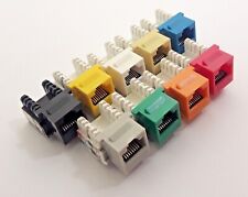 CAT5e RJ45 Keystone Jack 110 Punch Down Network Snap-in Insert - 1-100 Pack Lot picture