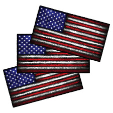 3x Distressed American USA Flag Vinyl Decal Grunge Textured Patriotic Sticker picture