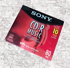 Sony CD-R Music WALKMAN 80 Min Recordable Compact Disc Slim Cases 10-Pack NEW picture