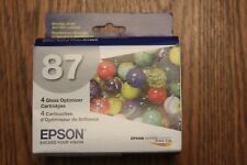 4pk Genuine Epson 87 Gloss Optimizer Ink Cartridges T087020 Lot x 4 - Exp 5/2020 picture