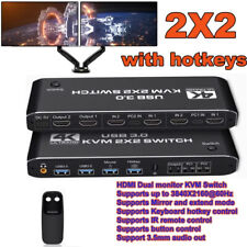 2X2 USB 3.0 HDMI KVM Switch 4K 60Hz Dual Monitor Extended Display Switcher 2 PC picture